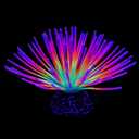 Uniclife Aquarium Imitative Rainbow Sea Urchin Ball Artificial Silicone Ornament with Glowing Effect for Fish Tank Landscape Decoration
