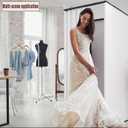 Clothing Store Fitting Room, Portable Changing Room with Shading Curtain Used in Office, Mall, Boutique, Home, Movable Temporary Mobile Privacy Protection (White, 47x47x79 inches)