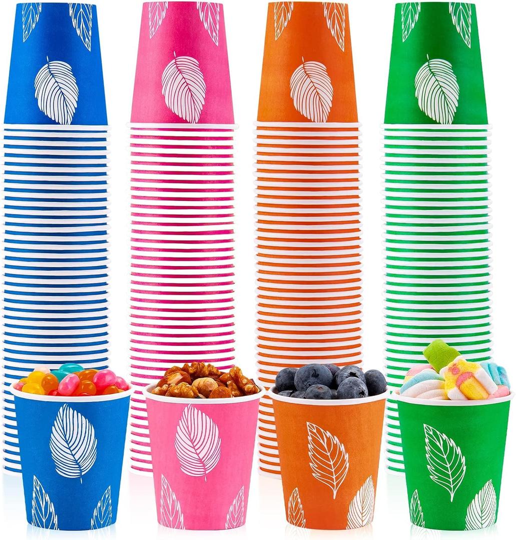 500 Pack 5oz Disposable Paper Cups, Small Disposable Cups, Colorful Small Mouthwash Cups, Mini Paper Cups for Parties, Picnics, Barbecues, Travel and Events