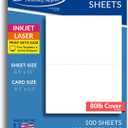 8.5" x 11" Blank White Perforated Cardstock Paper - 2 Per Sheet Breaks to 5.5" x 8.5" - Inkjet/Laser Printable - for Postcards, Flash Cards, Index Cards - 100 Sheets / 200 Cards