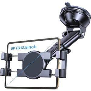 Tablet Holder for Car iPad Holder for Car【Windshield+Dash】Suction Cup ipad Mount for Truck Stand【360° 】Tablet Car Mount soporte de telefono para carro for All 4.7"12.9" Apple iPad Samsung Galaxy Tab