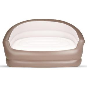 Twin Size Air Mattress Inflatable SofaDouble Inflatable Chair for Adults-Flodable Blow Up Couch Lounger-Portable Air Sofa for Indoor Living/Tent Camping/Outdoor ActivitieCream