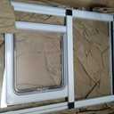 Full Glass Cat Door for Window,22"-28.5" Adjustable Width,1-Min Install | 4 Locking Modes,Aluminum Frame,HD Glass,Magnetic Closure,Weatherproof Sliding Pet Door Window Insert for Cats, Fit 22"-28.5" Window