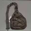 7L Sling Bag For Women Faux Leather Anti Theft Small Casual Daypack Backpack Fanny Pack Crossbody Chest Bags Purse Waterproof Dark Grey