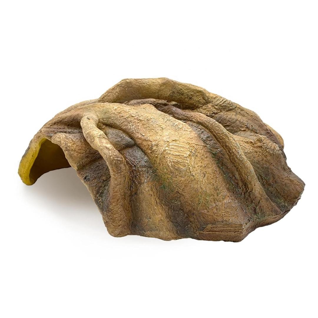 Cosyall Reptile Hide Resin Tree Stump Snake Hide and Cave Hideout Terrarium Habitat Reptile Tank Accessories Decor Leopard Gecko Habitat Shelter for Bearded Dragon Corner Lizard Spider Frog Amphibians