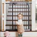 InnoTruth 36" Tall Baby Gate for Dogs, 29-39.6 Auto Close Safety Gate Crafted for Child Protection with 2.24" Slots, Dual-Lock Safety Design and Wall-Friendly, Black