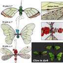 Juegoal 20 Inch Butterfly Garden Stakes Decor, Dragonfly Stakes, Hummingbird Glow in Dark Metal Yard Art for Mom, Mothers Day Ideal Gifts, Indoor Outdoor Lawn Pathway Patio Ornaments, Set of 3