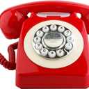 Sangyn Retro Landline Telephone Classic Vintage Corded Phone Old Fashioned Dial Button Desk Phone with Redial Function for Home Office