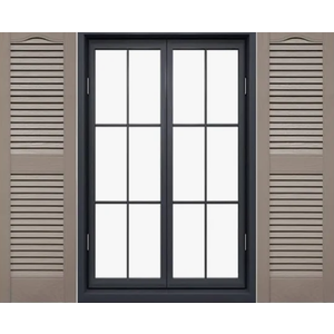 14 1/2"W x 48"H Standard Size Cathedral Open Louver Shutter, w/Installation Shutter-Lok's, 023 - Wicker