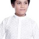 Kids ethnic wear cotton kurta pajama set for boys, White, 18-24M