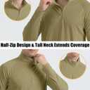 MAGCOMSEN Men's Long Sleeve Sun Shirts UPF 50+ Tees 1/4 Zip Up Fishing Running Rash Guard T-Shirts Outdoor Shirt (Large, Dull Cyan)