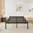 18 Inch Full Metal Bed Frame with Mattress Slide Stopper, Full Size Platform Bed Frames No Box Spring Needed, Heavy Duty Bedframe, Easy Assembly, Noise Free