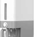 Proarea Rice Dispenser 25 Lbs, Airtight Grain Rice Storage Container with Measuring Cup, One-Touch Dry Food Dispenser for Kitchen Pantry, Clear Scale Window, Grey, XX-Large Holds 25 lbs