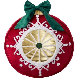 Hallmark - Decorative Throw Pillow for Couch or Bed, Holiday Home Dcor, 12" x 13", (Ornament, Red)