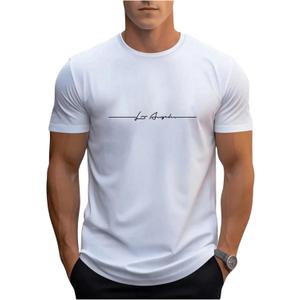 SOLY HUX Men's Letter Graphic Tees Short Sleeve Round Neck T Shirt Summer Casual Tops (White, M)