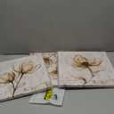 VANSEEING 3 Pieces Rustic Floral Wall Art Canvas Prints Vintage Magnolia Flower Brown Wall Decor Pictures Artwork Decoration for Bathroom Bedroom Farmhouse 12"x12"x3