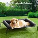 Cooling Elevated Dog Bed for Large Dogs Waterproof Raised Dog Cot with Slope Headrest, Breathable Teslin Mesh, Durable & Portable Pet Bed for Indoor and Outdoor Use, Black