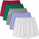 Mens Boxers 5 Pack, Loose Fit Cotton Boxer Shorts for Men, Breathable Woven Underwear for Sleep & Lounge, 3XL