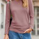 Tankaneo Womens T-Shirts Summer Long Sleeve 2025 Crew Neck Blouse Dressy Casual Ruched Slim Fit Trendy Tops