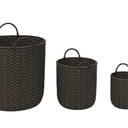 Knitted Baskets Set 3 (18"L*18D", 17"L*14"WD, 16"L*12"W Diameter)