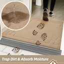 BEQHAUSE Door Mat 32" x 48", Non-Slip Door Mats Indoor Entryway Rugs Washable Low-Profile Absorbent and Stain Resist Floor Mats, Dog Door Mat for Front Back Door, Mud Wet Shoes & Paws, Beige