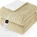 Homemate Electric Heated Blanket Twin - 62"x84" Heating Bed Blankets Throw with 10 Heating Levels 8 Hours Auto Off Fast Heating Over-Heated Protection Ultra Soft Warm Flannel ETL Certified 