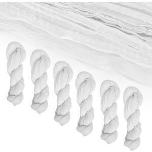 6 Pack Cheese Cloth Table Runners, 10 Foot Cheesecloth Table Runner Boho, Cheesecloth Table Runner 35x120, White Cheesecloth Table Runner, White Table Runners, Wedding Arch Draping Fabric