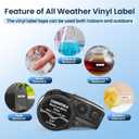 Compatible Label Tape Replacement for M21-375-595-WT All-Weather Vinyl Labels Tape for Indoor/Outdoor ID, Lab and Equipment Labeling, Black on White, .375" 21' L, 4 Pack