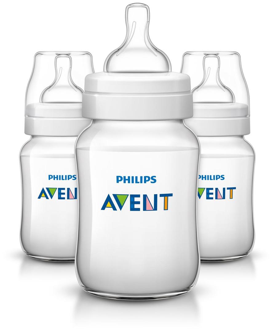 Philips Avent Anti-colic Baby Bottles Clear, 9oz 3 Piece
