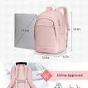 LIGHT FLIGHT Travel Laptop Backpacks for Women, 17.3 inches Laptop Backpack with USB Charging Hole, Water Resistant College Bookbag, Large Capacity Computer Backpacks for Work, Pink
