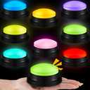Honoson 8 Pack Recordable Answer Buzzers Button Custom Programmable Sound Buttons Funny Birthday Gifts for Family Trivia Nights Classroom Communication Study Home Office Game(Fresh Color)
