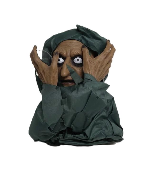 Halloween Decorations Indoor & Outdoor, Life Size Halloween Animatronics Witch Decoration with Motion and Touch Activated Lights & Sounds, Halloween Animatronics Clearance 16"×10"