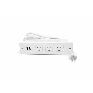 Desk Power Strip with USB Recessed Mounted Desktop Power Outlet 3 Outlets 2 USB Ports Flat Power Plug, Charge Station for Table Cabinet Sofa Counter