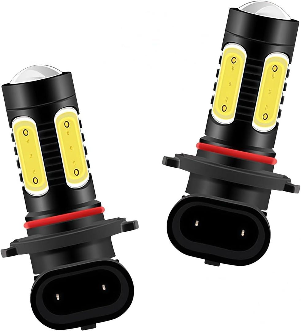 2 PCS Car 9005 LED Bulbs, 6000K High-brightness COB Lamp Beads, Waterproof Replacement Front Fog Lamps with Effective Heat Dissipation Plug and Play, Universal for Cars (Ice Blue)