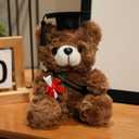 7 inch Graduation Bear Plush,Stuffed Figure Graduates Gifts for Fans Room Decor (Bears-01-brown-black-18cm)
