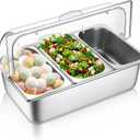 Countertop Food Serving Display Container, Silver, 21 x 13 x 13''