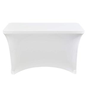 Iceberg iGear Stretch Fabric Table Cover, Fits 4' Table, Polyester/Spandex, White, 2x2x5', 2 Pack