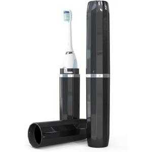 Long Ventilated Electric Toothbrush Travel Case, Portable Holder, Fits Most Standard Straight Electric Toothbrushes (Black)