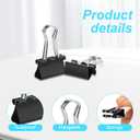 2 x Ufmarine 120 Pcs Mini Binder Clips, Small Binder Clips Black, 15mm Paper Clips for Office