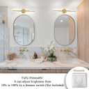 EDISLIVE Dimmable Modern LED Vanity Light Fixtures Bathroom Vanity Wall Lighting, 23.6 in Mirror Vanity Lighting Fixtures for Bathroom Bedroom Makeup Living Room,3000K Warm Light(Gold), 23.6"-Linear