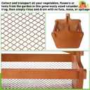 Teenyyou Garden Harvest Basket Mesh Storage with Handle Versatile Gardening Fruits Vegetables Gathering Basket Garden Supply Gardener Gift Spring for Washing Holding(Brown,19in)