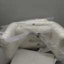 KCC Faux Fur Vanity Makeup Desk Chair, Comfy Fluffy Swivel Modern Leisure Armchair with Wheels, Upholstered Fuzzy Height Adjustable for Teens Women Girls Elegant Home Office (White+plush)