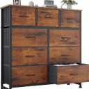 OLIXIS 9 Drawer Fabric Dresser for Bedroom, Chest of Drawers Organizer