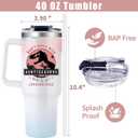 Aunt Tumbler Gift for Aunt For Mothers Day from Niece Aunty Gifts from Nephew - 40oz Gradient Pink Funny Tumbler Dinosaur Cup - Unique Birthday Gift Thank You Christmas Gifts for Aunts