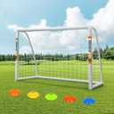 ORIENGEAR 6 x 4 FT Soccer Goals for Backyard, Portable PVC Soccer Goal with 68mm Frame, PE Net, Carry Bag, Ground Stakes, Tool-Free Setup for Kids, Youth, Park, School and Shooting Practice