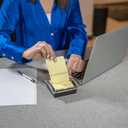 Mr. Pen- Pop Up Note Dispenser, 3" x 3", 3 Pack, Black Base, Clear Top, Sticky Note Dispenser, Sticky Note Holder for Desk