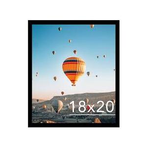 JCJMY 18x20 Picture Frame Black for Poster Photo Picture, Horizontal and Vertical Formats for Wall Hanging, 18 x 20 Wall Gallery Poster Photo Frame for 18 by 20 Photos Posters, Black