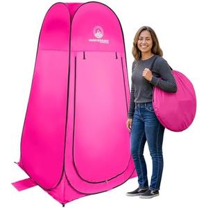 Wakeman Pop Up Changing Tent, 3.3 x 3.3 x 6.2ft, Camping Shower Tent for Portable Toilet Stall or Dressing Room with Carry Bag for Camping, Beach, or Tailgate, Polyester
