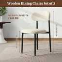 Mifoci 2 Set Leather Dining Chairs, Modern Upholstered Kitchen Chairs with Cushion and Metal Leg, Farmhouse Mid Century Open Back and Padded Seat Chair for Home Living Room (Black Leg), 19.29 inches x 21.06 inches x 13.19 inches