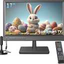 17inch TV,Small Flat Screen TV with ATSC Digital Tuner-HDMI &USB Port in-Dual Power-12 Volt Charger Cable and AC Power Suitable-for Caravan,Kitchen,Bedroom